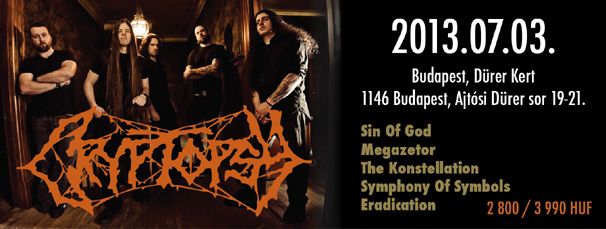 Brutális death metal orgia Budapesten a Cryptopsyval