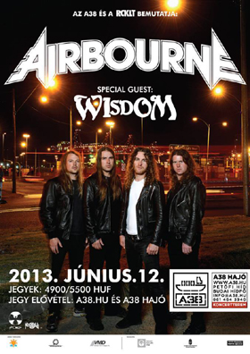 A Wisdom játszik az Airbourne előtt az A38-on