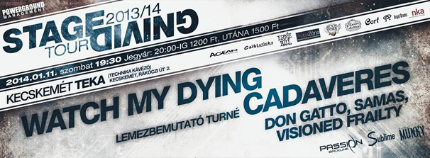 Stagediving Fesztiválturné - Budapest, Kecskemét, 2014. január 10-11.