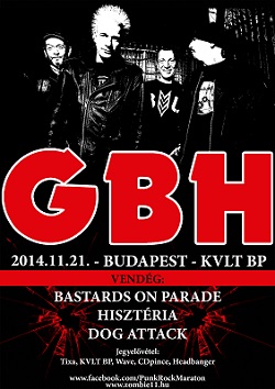 GBH-koncertek: az élő punklegenda Magyarországon!