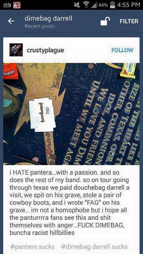 Meggyalázták Dimebag Darrell sírját