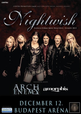 Decemberben Nightwish, Arch Enemy és Amorphis az Arénában