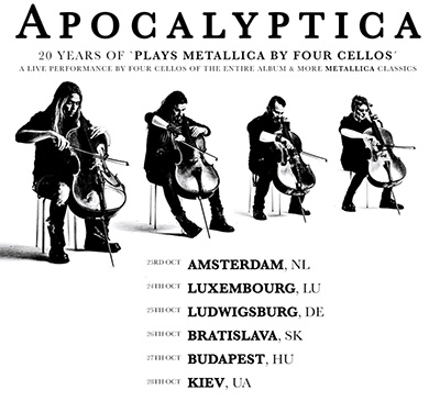 Budapesten is fellép elsőlemezes turnéján az Apocalyptica