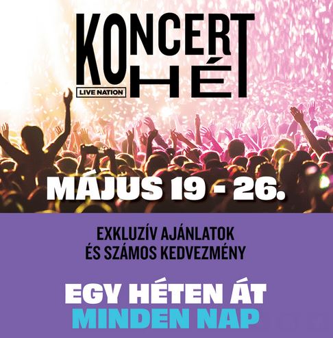 Egy hétig tartó kedvezményes jegyvásárlás a Live Nationnél