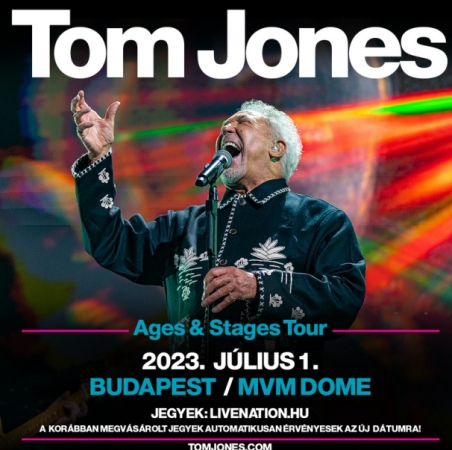 Sir Tom Jones  2023. július 1-én koncertezik az MVM Dome-ban