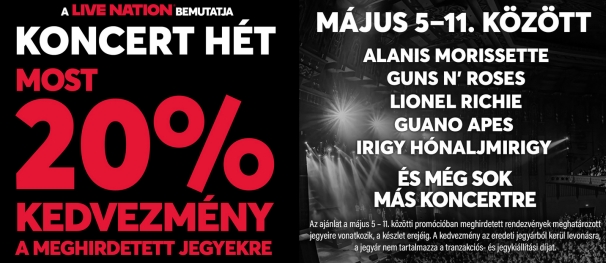 Indul a Live Nation Koncert Hét: Guns N’ Rosestól az Iron Maidenig