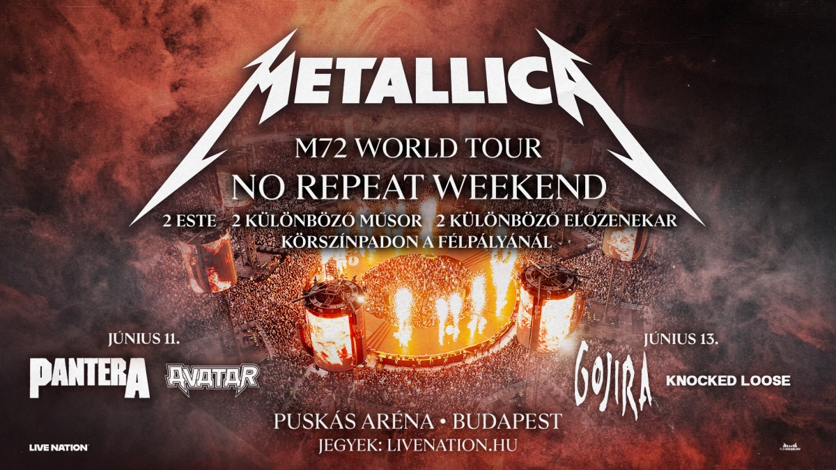 Budapesti dupla Metallica: jövő péntektől kaphatók az egynapos belépők