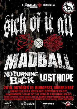 Sick Of It All, Madball, No Turning Back, Last Hope - Budapest, 2010. október 15.