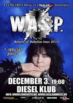 W.A.S.P., Shadowside - Budapest, 2010. december 3.