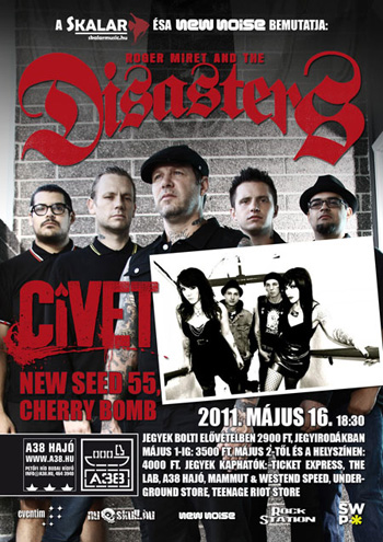 Roger Miret And The Disasters, Civet, New Seed 55, Cherry Bomb - Budapest, 2011. május 16.